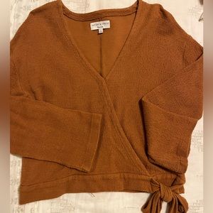 Madewell Texture and thread, faux wrap top